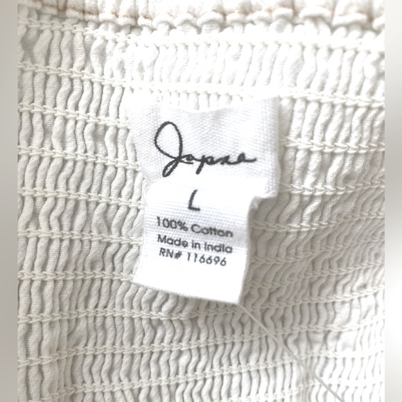 ☀️ White Ruffle Denim Mini Dress - Size L  🌸 - Picture 2 of 9